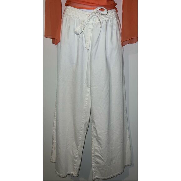 Women’s White Capri Pant Small - Raw Hem Boho - Picture 2 of 9